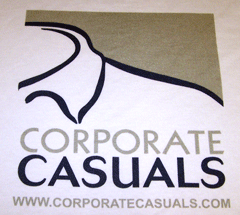 Corporate casuals logo on tshirt