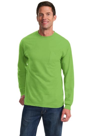 PC61LSP Port & Company 100% Cotton Long Sleeve T-Shirt with Pocket