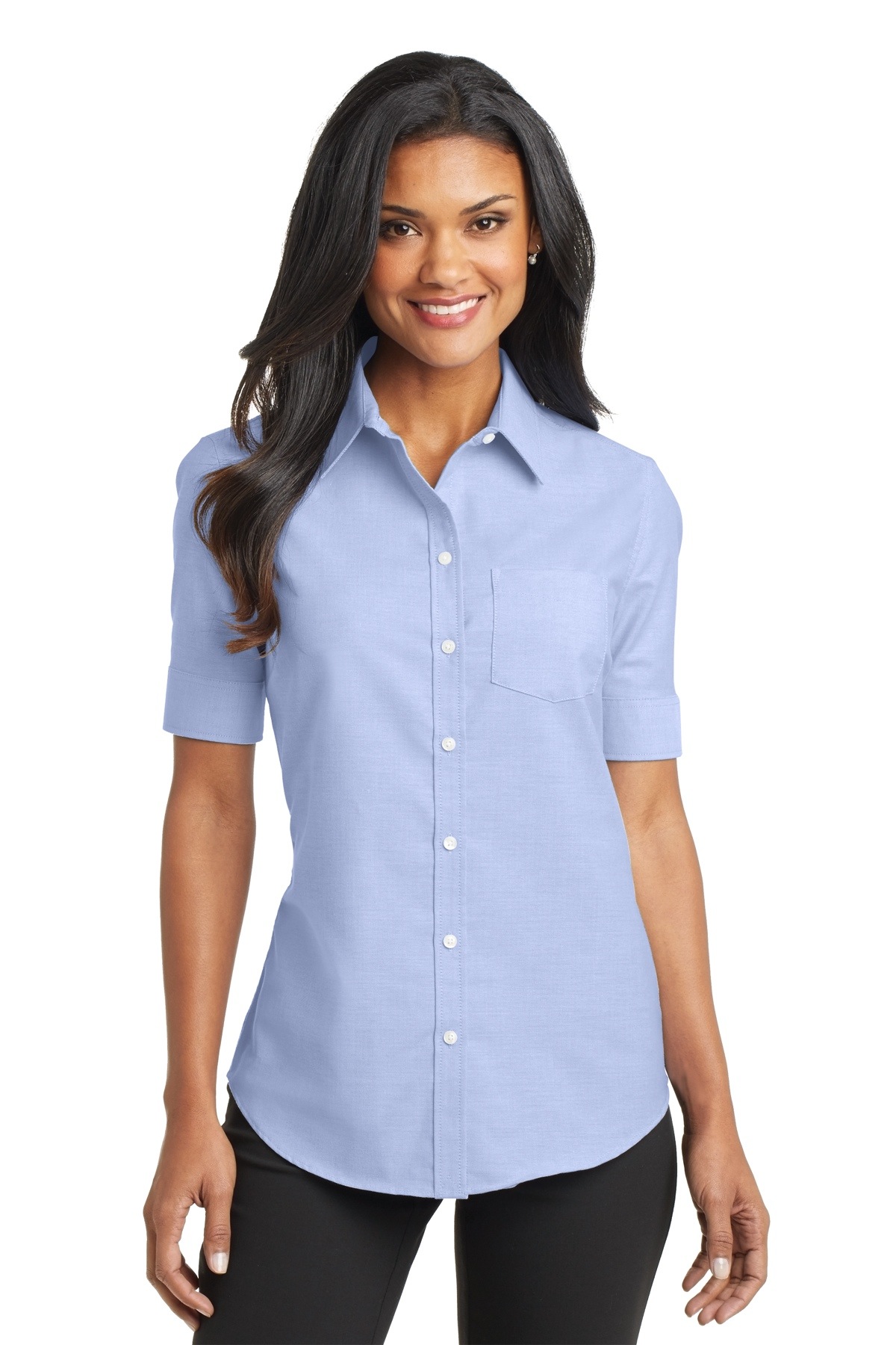 Embroidered L659 Port Authority Ladies Short Sleeve SuperPro Oxford