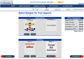 select embroidered designs from your saved designs