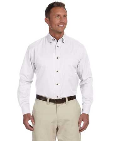 M500 Harriton Men's Long Sleeve Twill with stain release